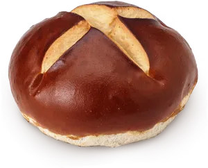 Freshly Baked Pretzel Bun PNG Image