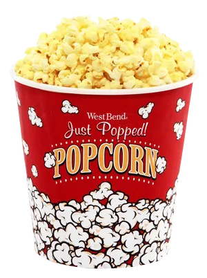 Freshly Popped Popcorn Bucket PNG Image