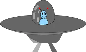 Friendly Alienin Spaceship Illustration PNG Image