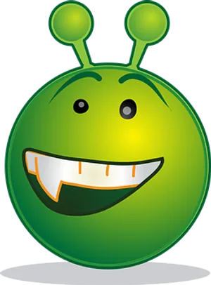 Friendly Cartoon Alien Graphic PNG Image