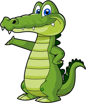 Friendly Cartoon Alligator PNG Image