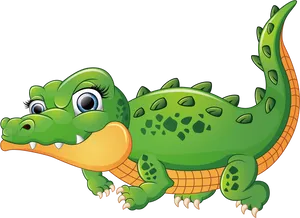 Friendly Cartoon Crocodile PNG Image