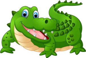 Friendly Cartoon Crocodile PNG Image