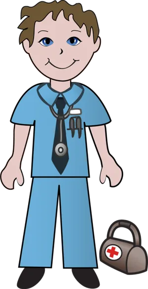 Friendly Cartoon Doctorwith Medical Bag PNG Image