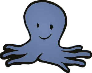 Friendly Cartoon Octopus PNG Image