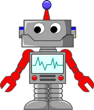 Friendly Cartoon Robot PNG Image