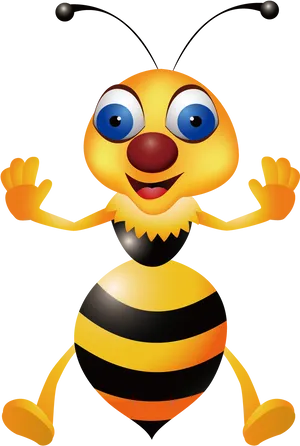 Friendly Cartoon Wasp PNG Image