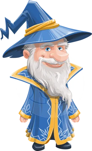 Friendly Cartoon Wizard PNG Image