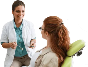 Friendly Dentist Consultationwith Patient PNG Image