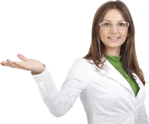 Friendly Dentist Presenting PNG Image