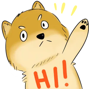 Friendly Shiba Inu Greeting PNG Image