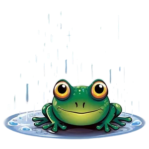 Frog In Rain Illustration Png 06212024 PNG Image