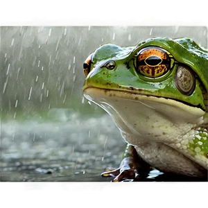 Frog In Rain Illustration Png 92 PNG Image