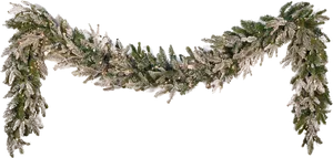 Frosted Pine Garland Festive Decoration.png PNG Image