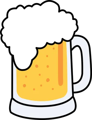 Frothy Beer Mug Clipart PNG Image