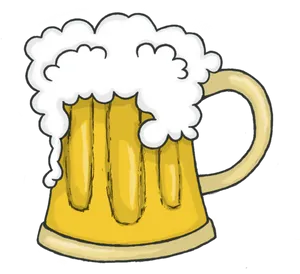 Frothy Beer Mug Illustration PNG Image