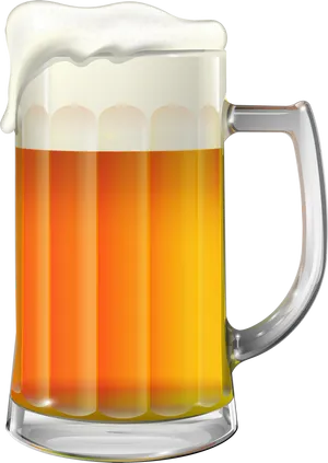 Frothy Beer Mug Illustration PNG Image