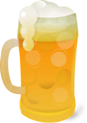 Frothy Beer Mug Illustration PNG Image