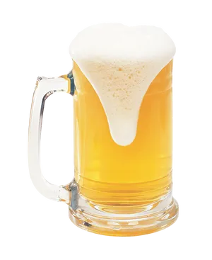 Frothy Beerin Glass Mug PNG Image