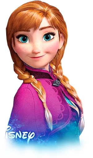 Frozen Anna Character Portrait PNG Image