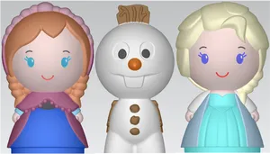 Frozen Characters Cute Render PNG Image