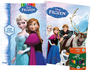 Frozen Coloring Bookand Puzzle Set PNG Image