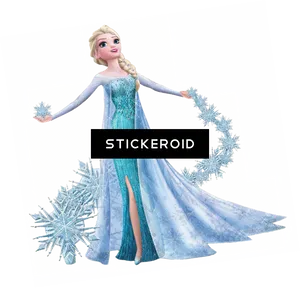 Frozen Elsa Snowflake Gown Graphic PNG Image