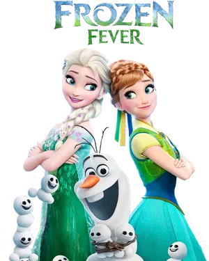 Frozen Fever Characters Elsa Anna Olaf PNG Image