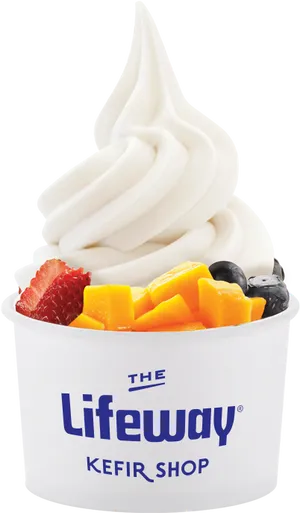 Frozen Kefir With Fruit Toppings PNG Image