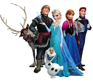 Frozen Main Characters Group PNG Image