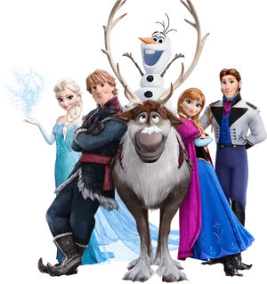 Frozen Main Characters Pose PNG Image