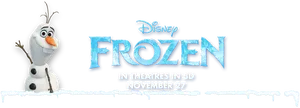 Frozen Movie Logowith Olaf PNG Image