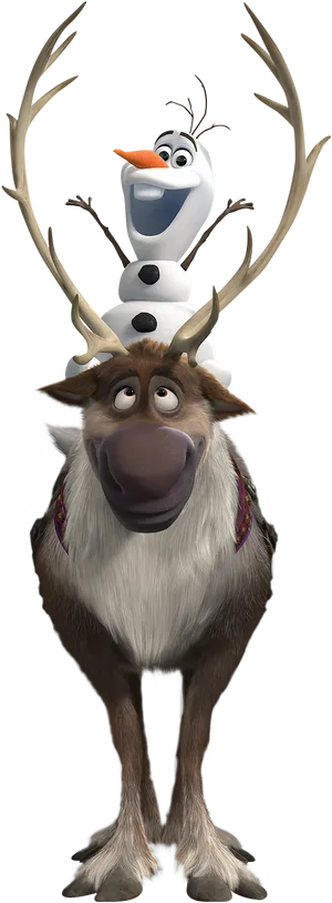 Frozen Olafon Sven Character Portrait PNG Image