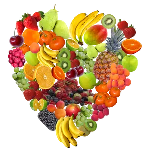 Fruit Heart Collage.png PNG Image