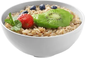 Fruit Topped Oatmeal Bowl PNG Image