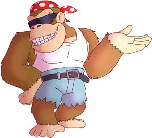 Funky Kong Illustration PNG Image