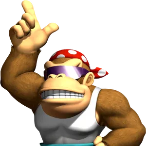 Funky Kong Pointing Gesture PNG Image