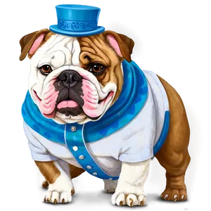 Funny Bulldogs Dressed Up Png Aom PNG Image