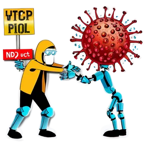 Funny Virus Cartoon Image Png Kao PNG Image