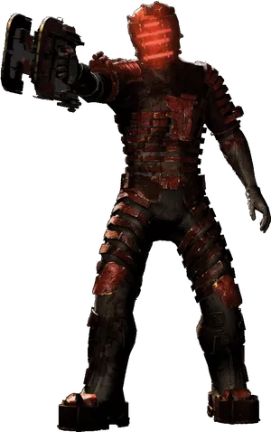 Futuristic_ Armored_ Suit_with_ Gun_ Arm PNG Image