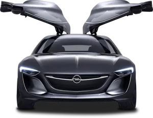 Futuristic Car With Gullwing Doors PNG Image