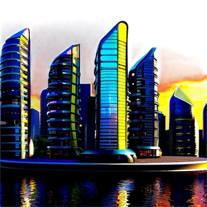 Futuristic Chaos City Png Att PNG Image