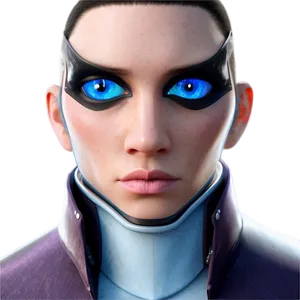 Futuristic Character Portrait PNG Image