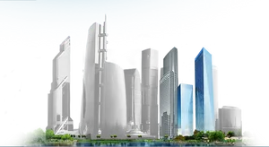 Futuristic City Skylineat Night PNG Image