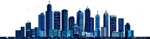 Futuristic City Skylineat Night PNG Image