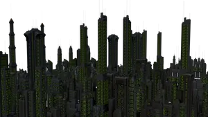 Futuristic Cityscapeat Night PNG Image