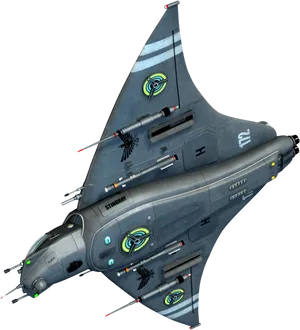 Futuristic Combat Jet Design PNG Image