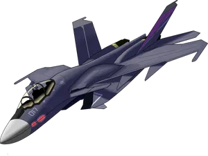 Futuristic Combat Jet Illustration PNG Image