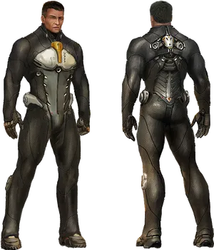 Futuristic Combat Suit Design PNG