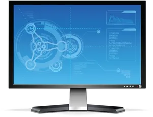 Futuristic Computer Monitor Display PNG Image